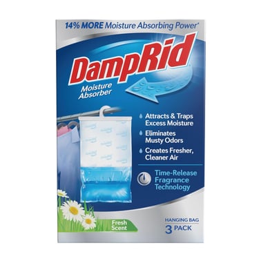 DampRid Fresh Scent Hanging Moisture Absorber, 16 oz., 3 Pack - Eliminates Musty Odors for Fresher,