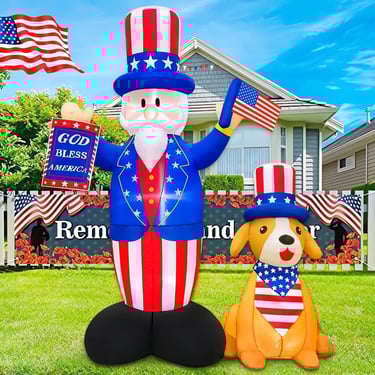 Inflatable Uncle Sam and dog