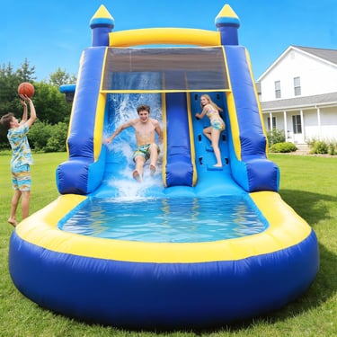 Inflatable Water Slide Commercial Grade: 21FT(L) Water Bounce House for Adults &amp;amp;amp;amp; Teenagers - Big Poo