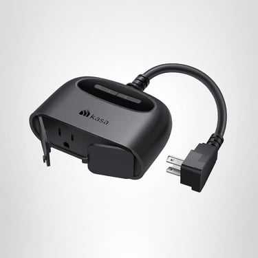Kasa Outdoor Smart Plug, Smart Home Wi-Fi Outlet with 2 Sockets, IP64 Weather Resistance, Compatible