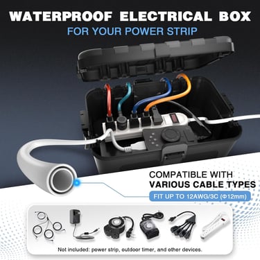 Large Outdoor Electrical Box Waterproof Extension Cord Cover Weatherproof
