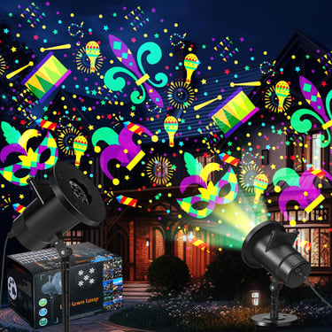 Outdoor Mardi Gras projector