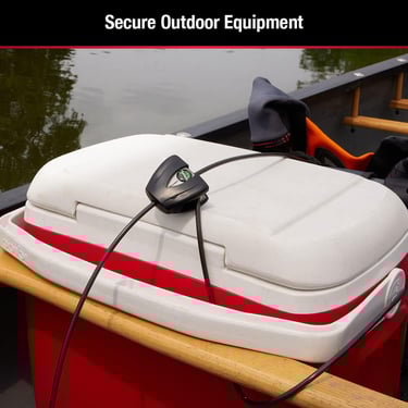 Master Lock Black Python Steel Cable Lock with Keys, Heavy Duty Anti-Theft Trail Camera and Kayak Lo