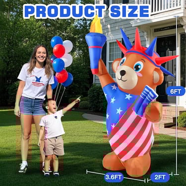 inflatable 6' bear Statue of Liberty