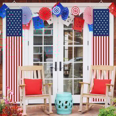 patriotic outdoor entryway