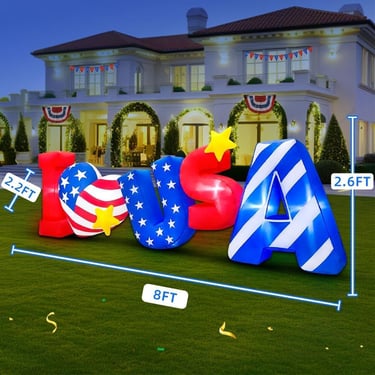 short inflatable USA decoration