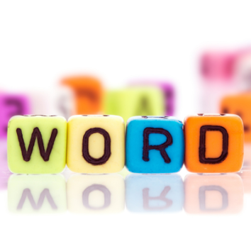 a word "word" written with blocks