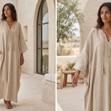 Ashanari linen kaftan dress 