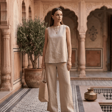 women cotton two piece  