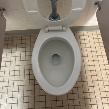 Hard water stains in toilet bowl