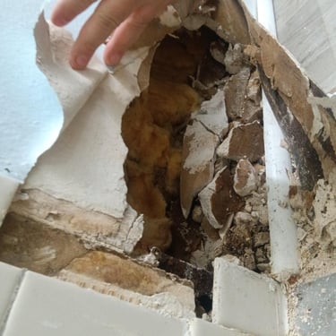 Broken drywall