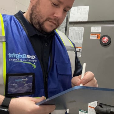 CoreBright Cleaner making supply list for customer.