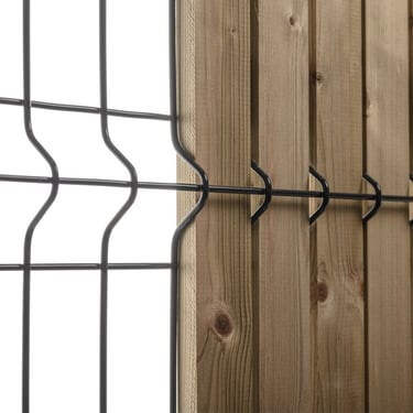 kit lamelles bois 21 mm pour panneaux de clôture