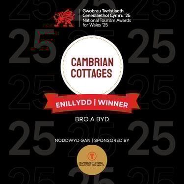 Cambrian Cottages Winner of Wales National Tourism Award Bro a byd sustainability award