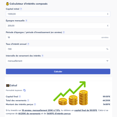 Résultats simulation investissement MSCI World