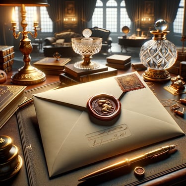Lettre posée sur un bureau luxueux