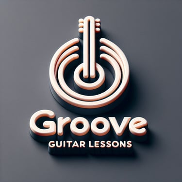 Gray and white Groove Guitar Lessons logo