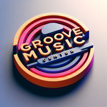 pink gold and blue groove music center logo