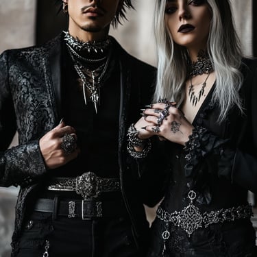 Goth Jewelry: Chunky Silver Toned Accessories: Chains and Heavy Belts