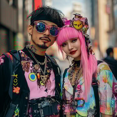 Harajuku Aesthetic : Colorful Fashion for Couples
