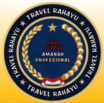 Logo Travel Rahayu Malang dengan layanan yang amanah dan profesionaldengan menampilkan gambar bintang, padi dan kapas