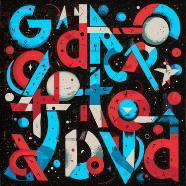 Cryptic jumble of alphabet letters in space