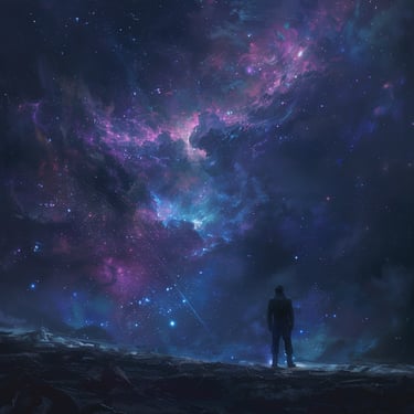 A man contemplates the universe