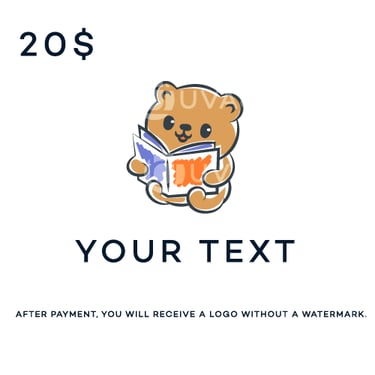 A cartoon bear reading a book