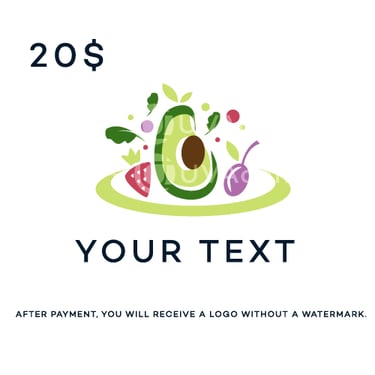 avocado strawberry fruit logo