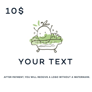 Doodle man bathing in a bathtub logo