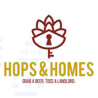 Hop flower and key logo. Real estate agency