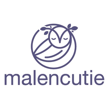 A linear sleeping owl logo for a children's store.