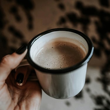 A warm cup of coffee in the morning
