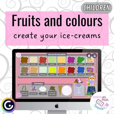Game to create your ice-creams while learning Spanish fruits