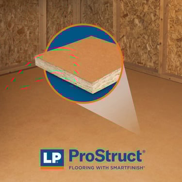 Close-up of LP ProStruct treated panel with resin, wax, and zinc borate for moisture and insect resistance