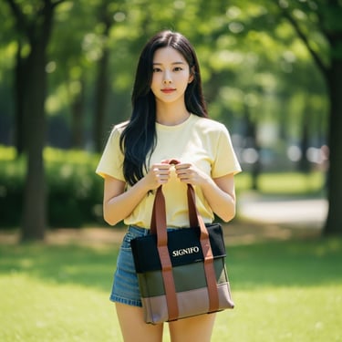 SIGNIGIRL dengan tote bag SIGNIFO tema Harmoni Alam.
