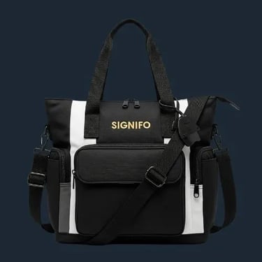 Bag dari kain kanvas polyester SIGNIFO tema Monokrom Elegan.