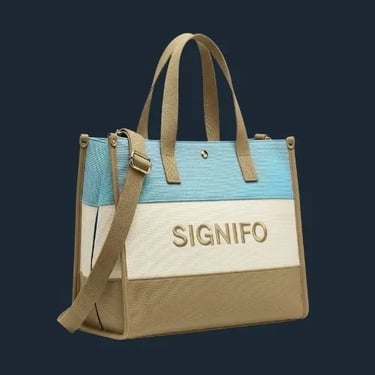 Aplikasi kain kanvas polyester SIGNIFO dalam bentuk tote bag