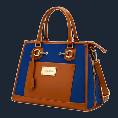 A structured, trapezoid-shaped tote with a flat, reinforced base and elegant side gussets.