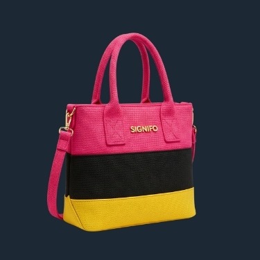 Contoh aplikasi kain kanvas polyester SIGNIFO dalam bentuk tote bag.