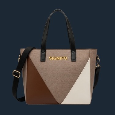 Contoh aplikasi kain kanvas polyester SIGNIFO dalam bentuk tote bag.