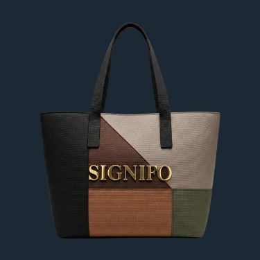 Contoh aplikasi kain kanvas polyester SIGNIFO dalam bentuk tote bag.