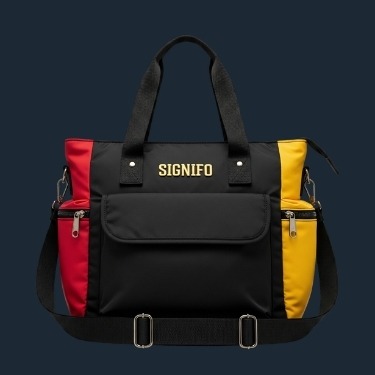 Contoh aplikasi kain kanvas polyester SIGNIFO dalam bentuk tote bag.