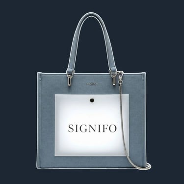 A clean, minimalist tote with a classic, upright rectangular shape.