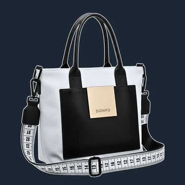 A sharp, structured, and geometric tote bag with defined edges.
