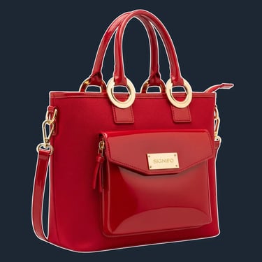 A structured, sharp-angled, east-west rectangular tote bag.