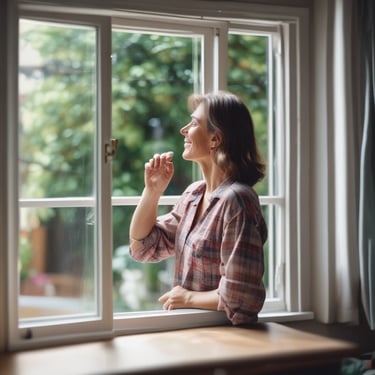 Delicately arranged desserts are placed in square, brown paper trays. Each dessert is round with a white, sponge-like outer layer and different toppings on top, such as chocolate and nuts. They are displayed on a white surface, partially lit by warm light.