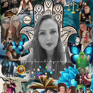 a collage of photos of a woman