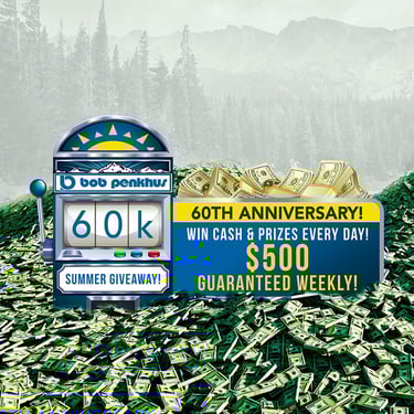 Logo advertising a giveaway for a car dealership