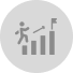 a person walking up a hill with a graphing line graphing